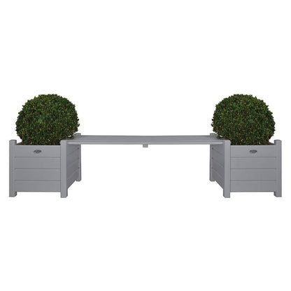 Esschert Design Planters with Deck Bench Gray CF33G