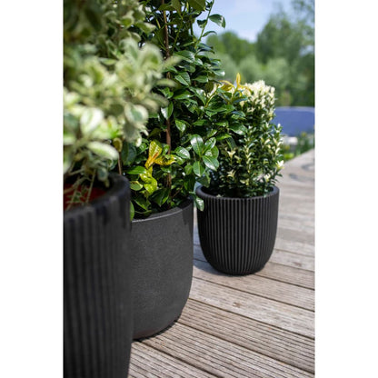 Capi Urban Smooth Round Planter 35x34 cm Black KBL932