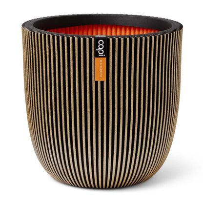 Capi Vaso Groove 35x34 cm Nero e Oro