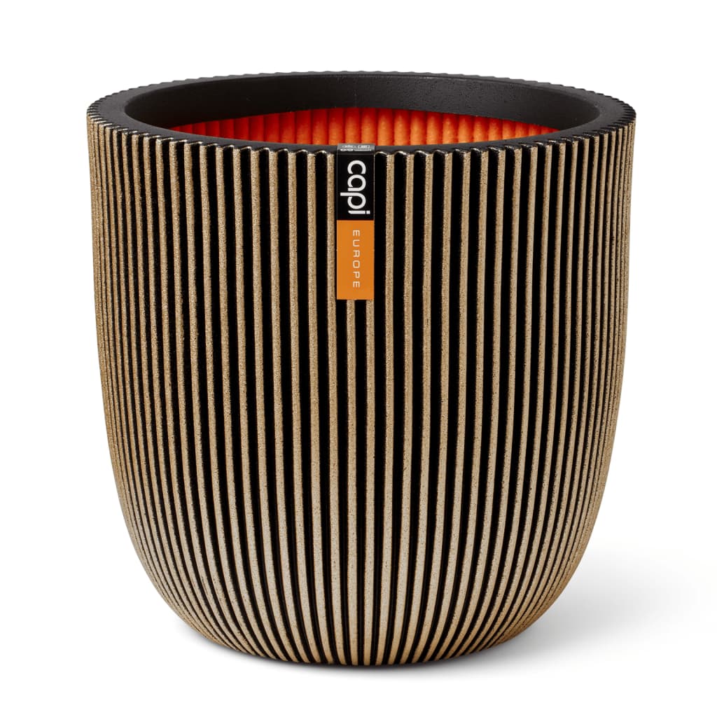 Capi Groove Vase 43x41 cm Black and Gold