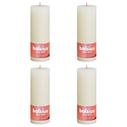 Bolsius Candele Rustiche a Colonna Shine 4 pz 190x68 mm Perla Delicato - homemem39