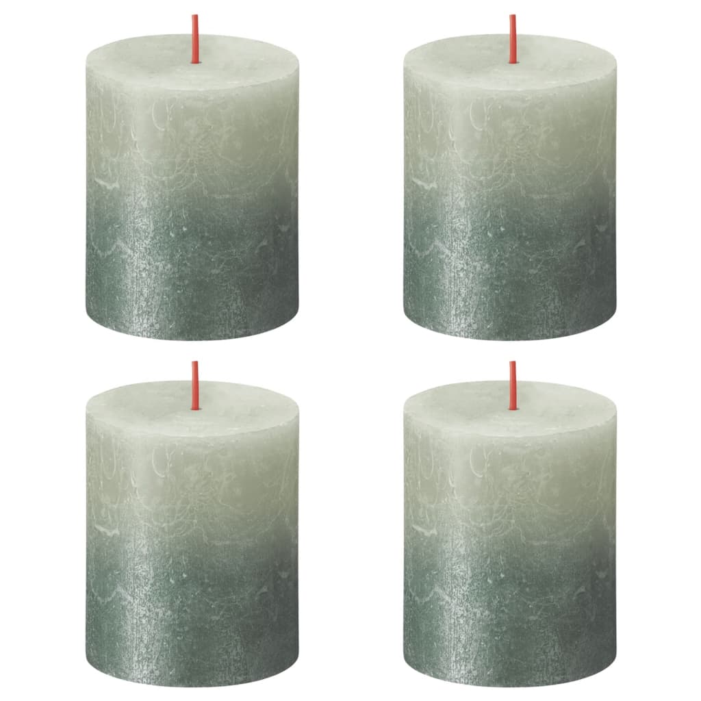 Bolsius Candele Pilastro Rustiche Sunset 4 pz 80x68 mm Verde e Blu - homemem39