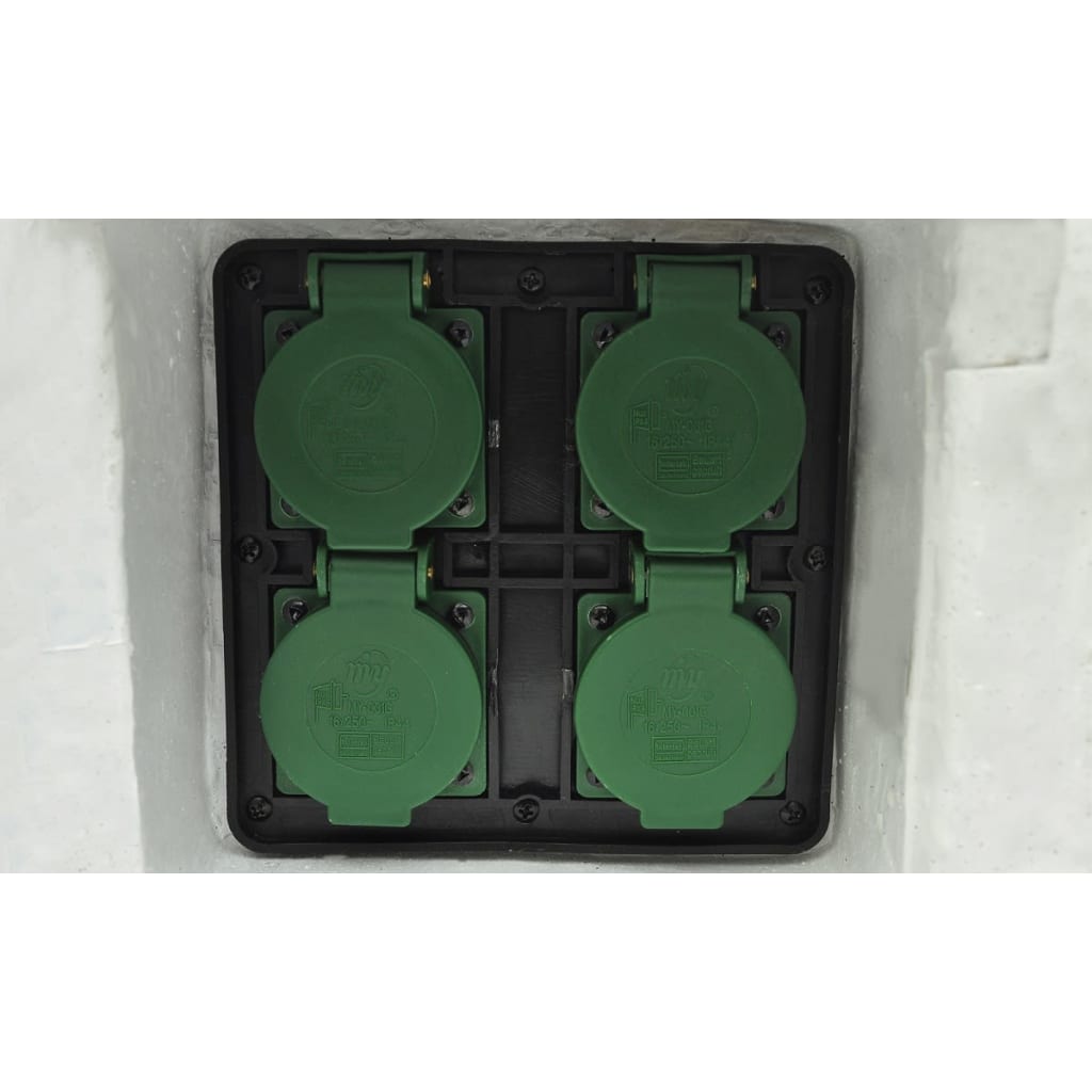 Presa Elettrica da Esterno 4 Spine Impermeabile Resina Bianca