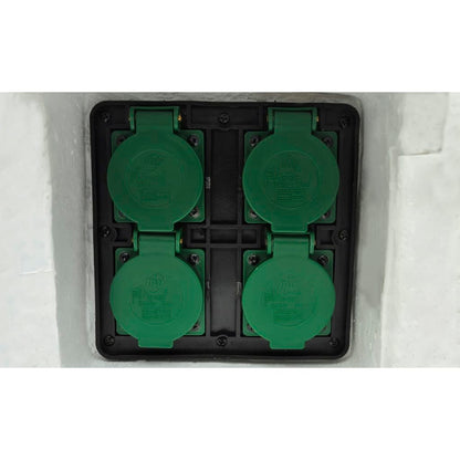Presa Elettrica da Esterno 4 Spine Impermeabile Resina Bianca