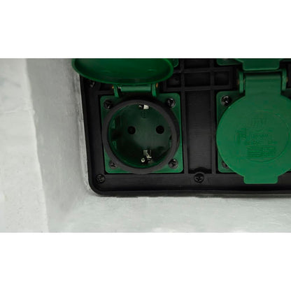 Presa Elettrica da Esterno 4 Spine Impermeabile Resina Bianca
