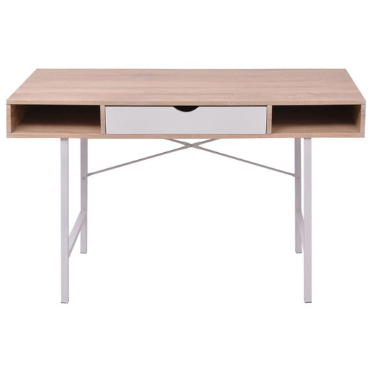 Scrivania con 1 Cassetto Rovere e Bianco | homemem39