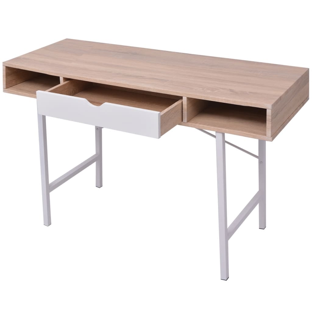 Scrivania con 1 Cassetto Rovere e Bianco | homemem39