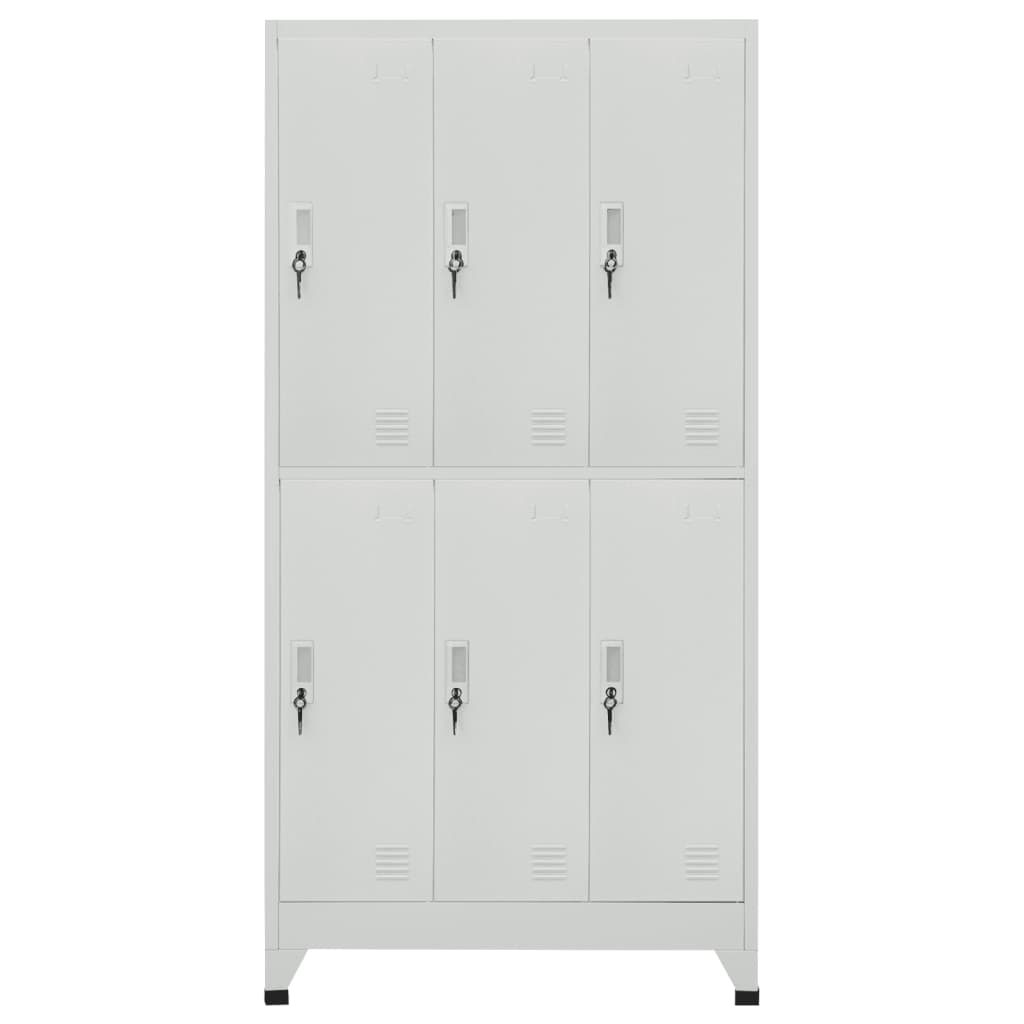 Armadietto a Chiave con 6 Scomparti in Acciaio 90x45x180 cm