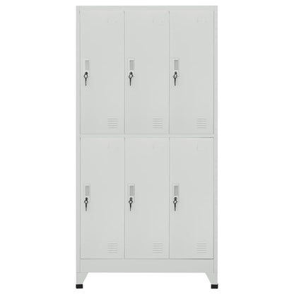 Armadietto a Chiave con 6 Scomparti in Acciaio 90x45x180 cm