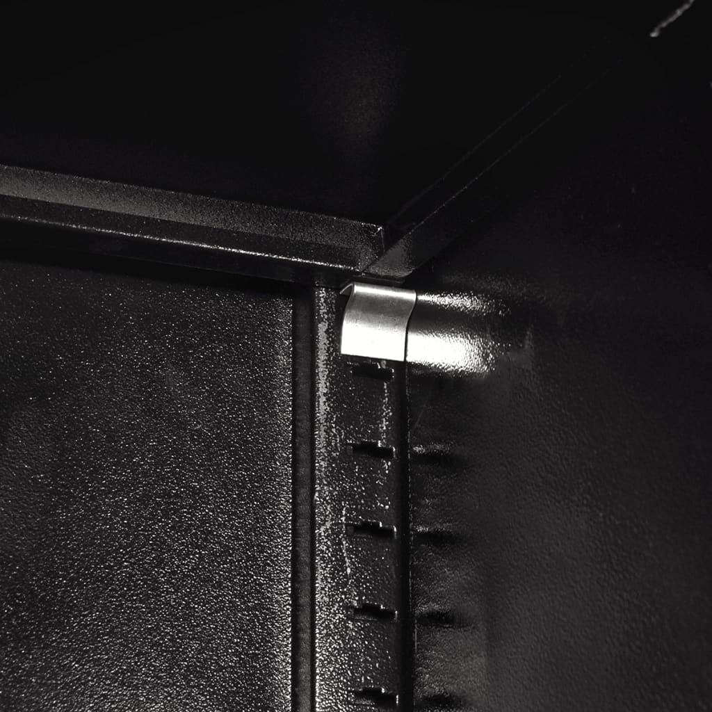 Armadio Portautensili 2 Ante Acciaio 90x40x180 cm Nero e Rosso | homemem39