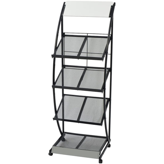 Magazine rack 47x40x134 cm Black and White A4