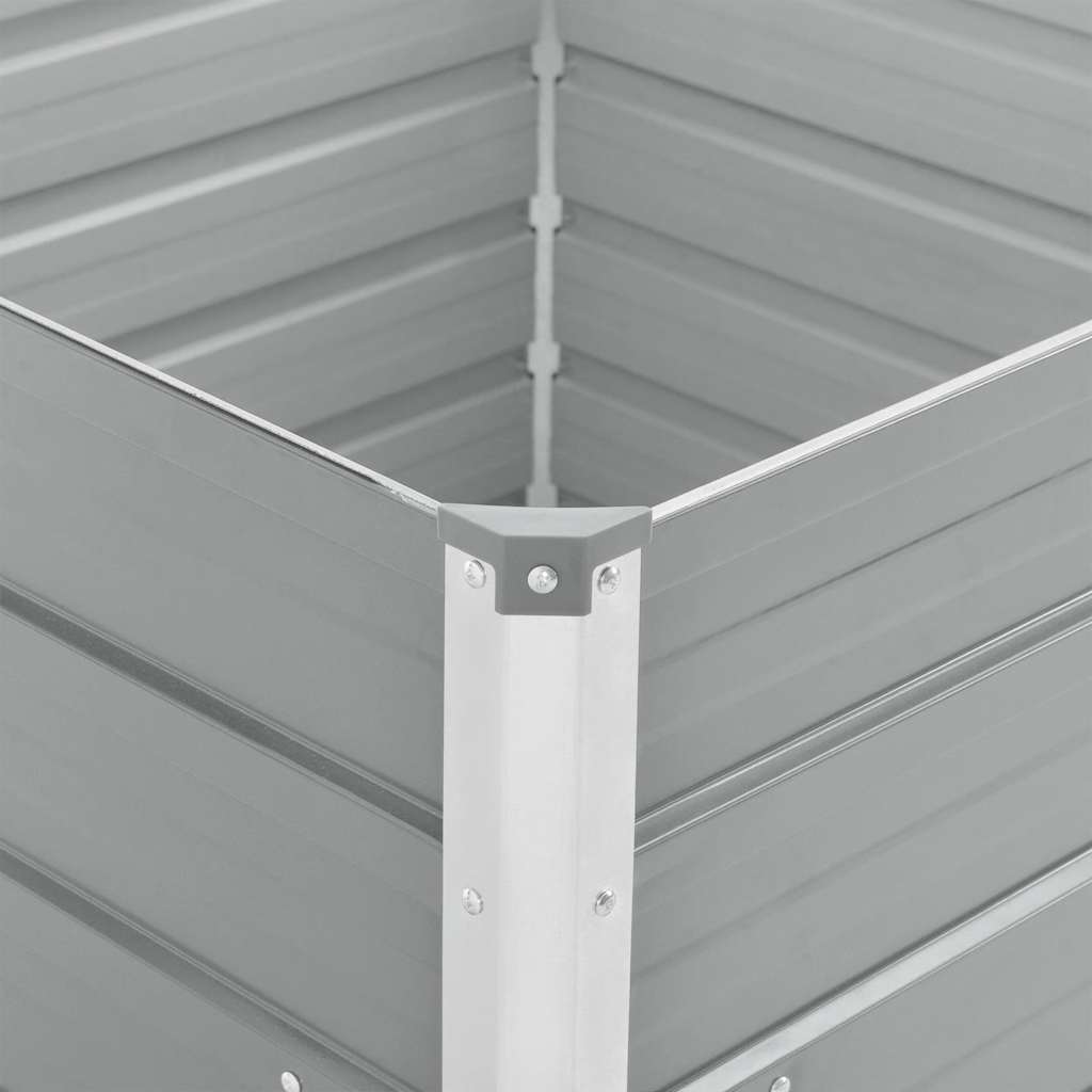 Letto di Coltura Rialzato 100x100x77 cm Acciaio Zincato Grigio - homemem39