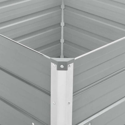 Letto di Coltura Rialzato 100x100x77 cm Acciaio Zincato Grigio - homemem39