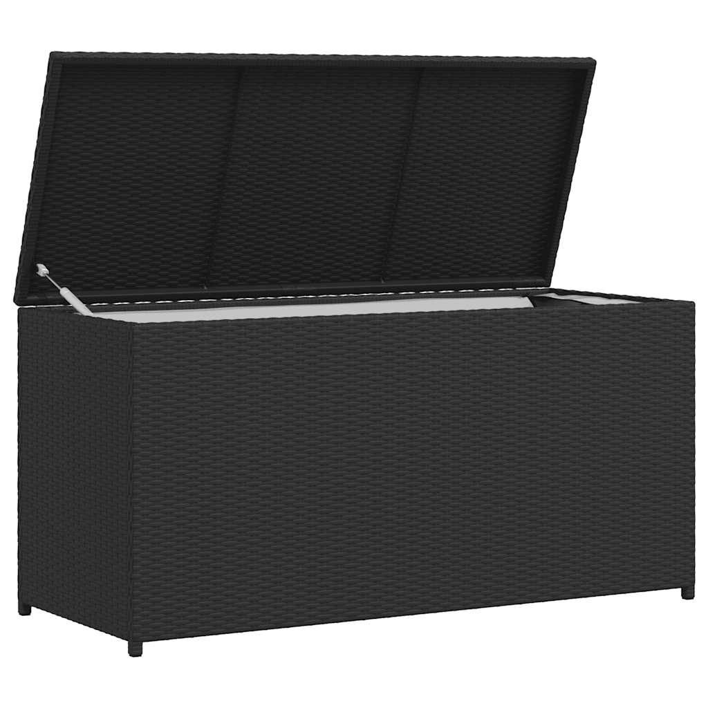 Baule da Giardino Nero 120x50x60 cm in Polyrattan