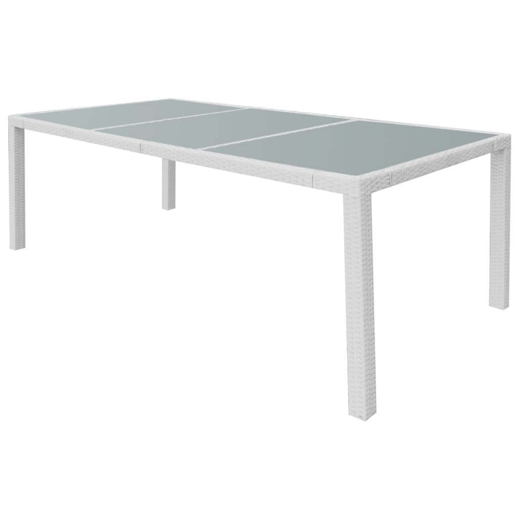 Set da Pranzo da Giardino 9 pz in Polyrattan Bianco Crema | homemem39