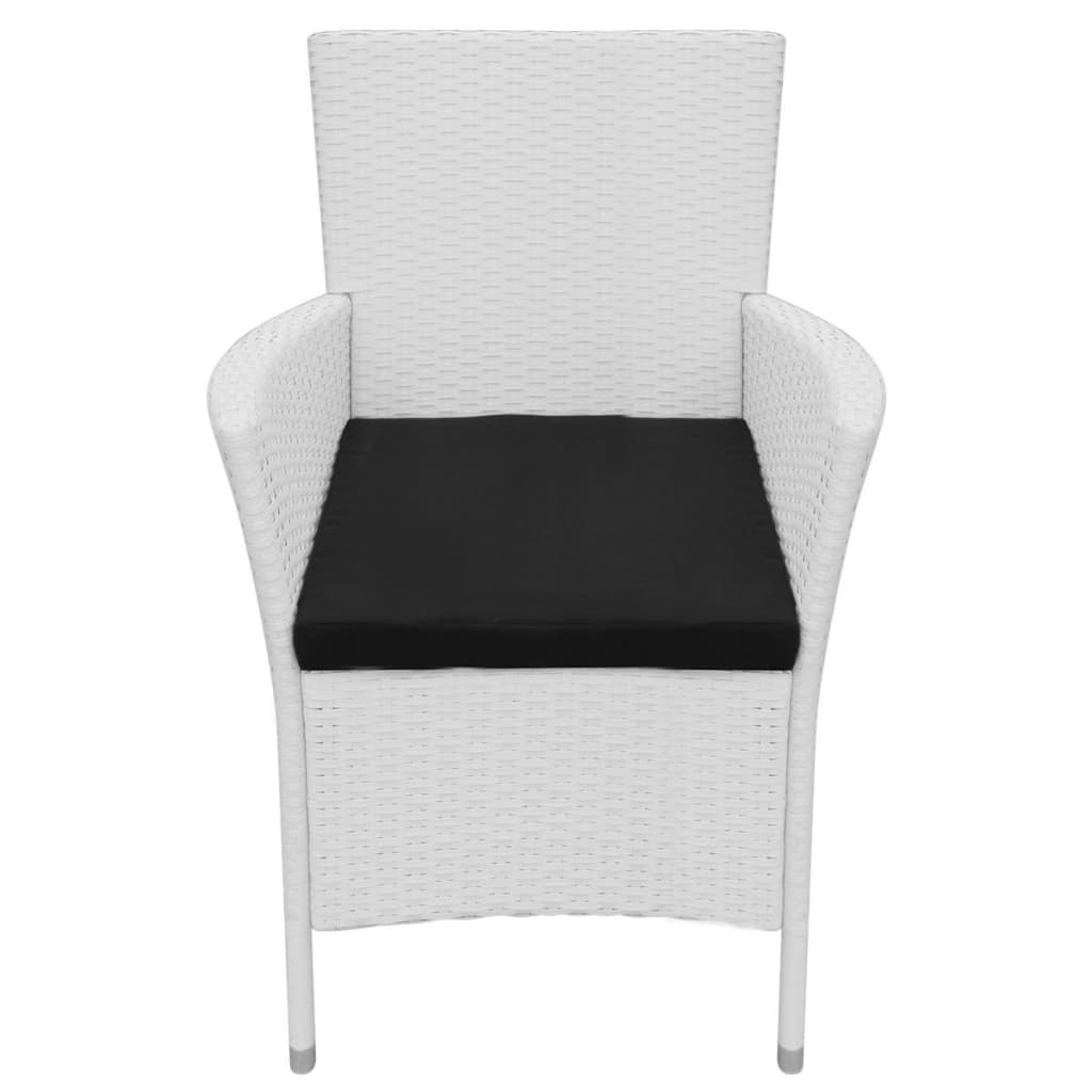 Set da Pranzo da Giardino 9 pz in Polyrattan Bianco Crema | homemem39