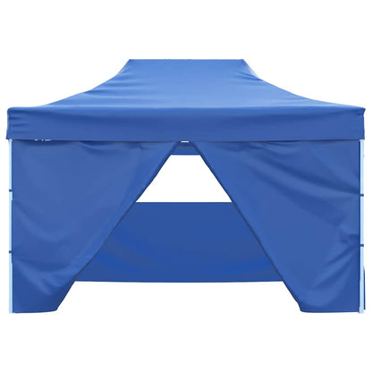 Tenda Pieghevole Pop-Up con 4 Pareti Laterali 3x4,5 m Blu