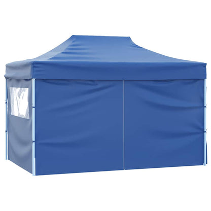 Tenda Pieghevole Pop-Up con 4 Pareti Laterali 3x4,5 m Blu