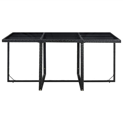 Set da Pranzo da Giardino 11 pz con Cuscini in Polyrattan Nero