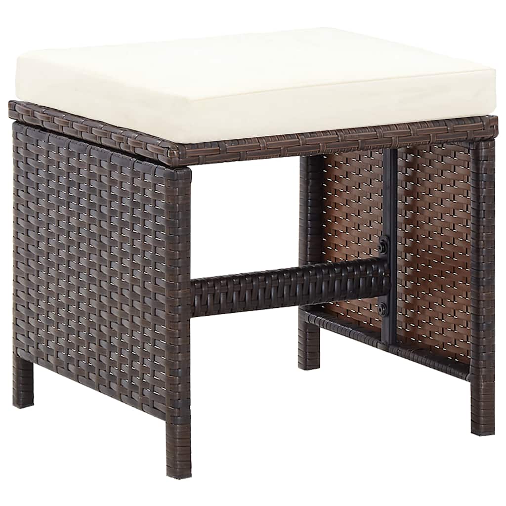 Set da Pranzo da Giardino 9 pz con Cuscini Polyrattan