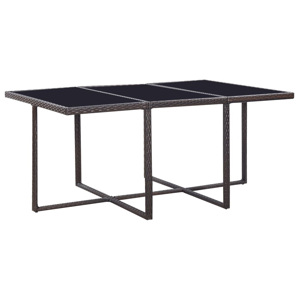 Set da Pranzo da Giardino 11 pz con Cuscini Polyrattan Marrone | homemem39