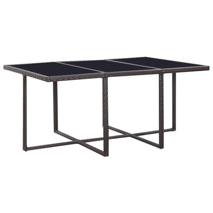 Set da Pranzo da Giardino 11 pz con Cuscini Polyrattan Marrone | homemem39