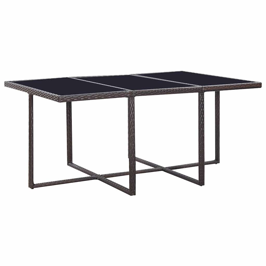 Set da Pranzo da Giardino 11 pz con Cuscini Polyrattan Marrone