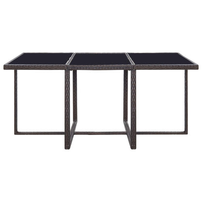 Set da Pranzo da Giardino 11 pz con Cuscini Polyrattan Marrone | homemem39