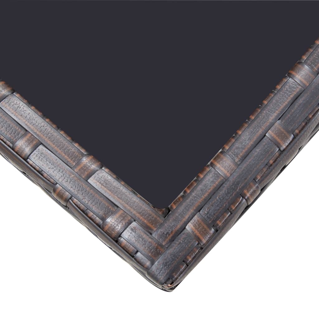 Set da Pranzo da Giardino 13 pz con Cuscini Polyrattan Marrone - homemem39