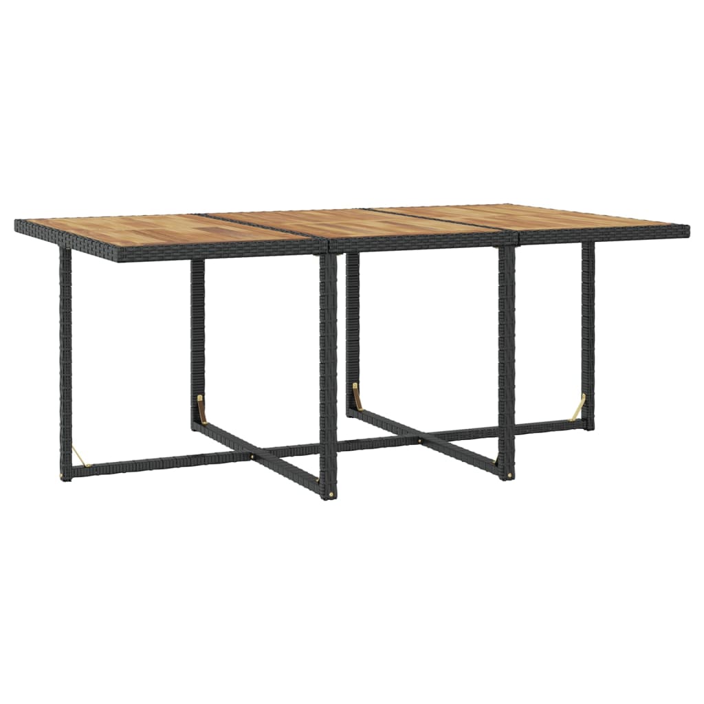 Set da Pranzo da Giardino 11 pz Polyrattan e Legno Acacia Nero | homemem39