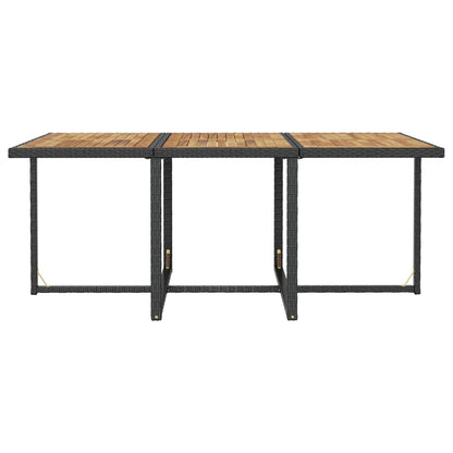 Set da Pranzo da Giardino 11 pz Polyrattan e Legno Acacia Nero | homemem39
