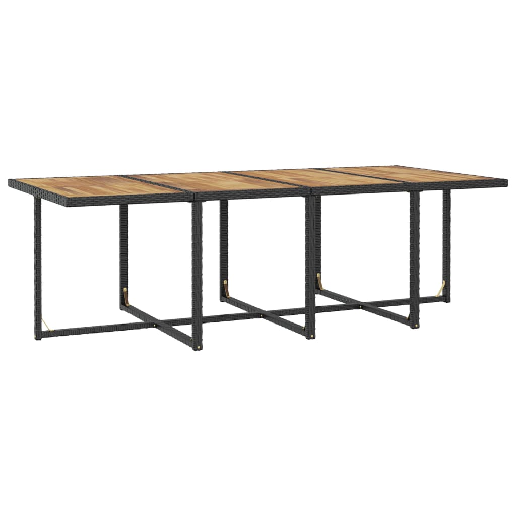 Set da Pranzo da Giardino 13 pz Polyrattan e Legno Acacia Nero | homemem39