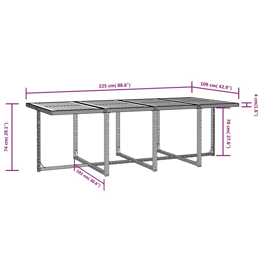 Set da Pranzo da Giardino 13 pz Polyrattan e Legno Acacia Nero | homemem39