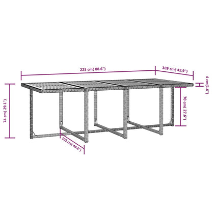 Set da Pranzo da Giardino 13 pz Polyrattan e Legno Acacia Nero | homemem39