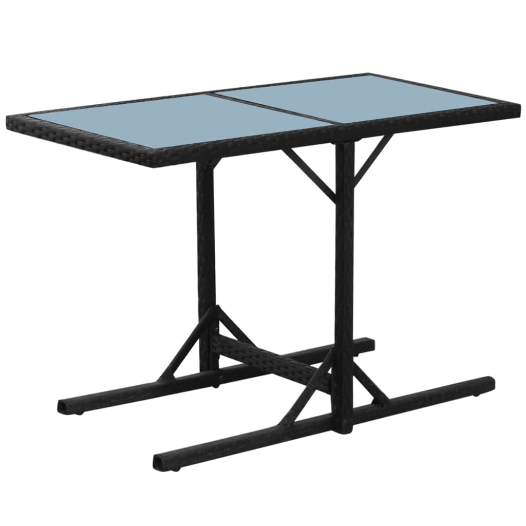 Set da Bistrot 3 pz con Cuscini in Polyrattan Nero | homemem39
