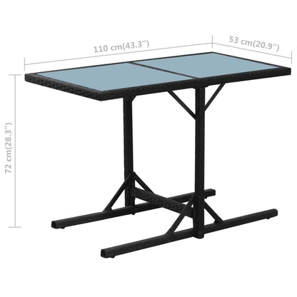 Set da Bistrot 3 pz con Cuscini in Polyrattan Nero | homemem39