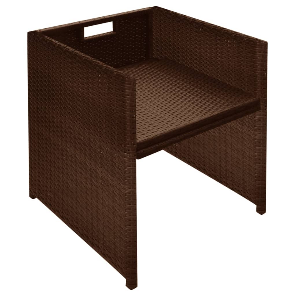 Set da Bistrot 3 pz con Cuscini in Polyrattan Marrone | homemem39