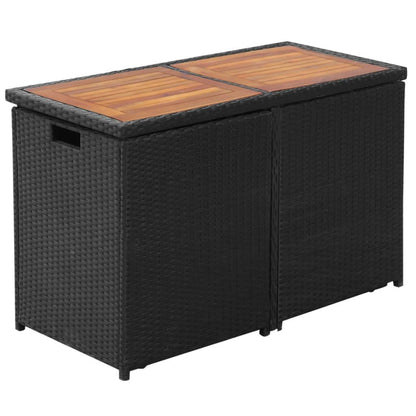 Set da Bistrot 3 pz con Cuscini in Polyrattan Nero | homemem39