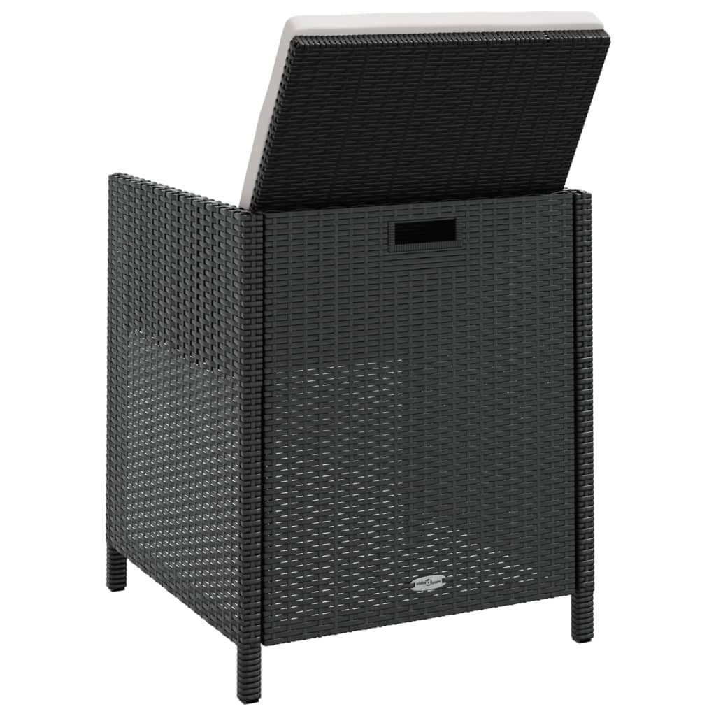 Set da Pranzo da Giardino 11 pz con Cuscini in Polyrattan Nero | homemem39