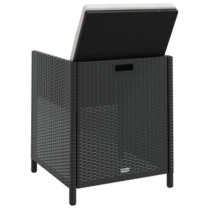 Set da Pranzo da Giardino 11 pz con Cuscini in Polyrattan Nero | homemem39