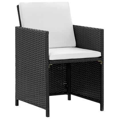Set da Pranzo da Giardino 13 pz con Cuscini in Polyrattan Nero - homemem39
