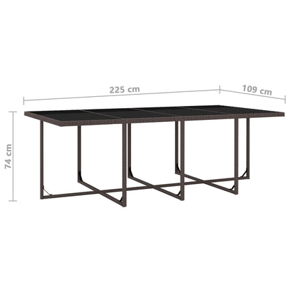 Set da Pranzo da Giardino 13 pz con Cuscini Polyrattan Marrone - homemem39