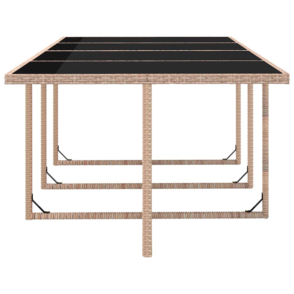 Set da Pranzo da Giardino 13 pz con Cuscini in Polyrattan Beige