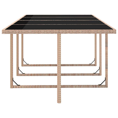 Set da Pranzo da Giardino 13 pz con Cuscini in Polyrattan Beige