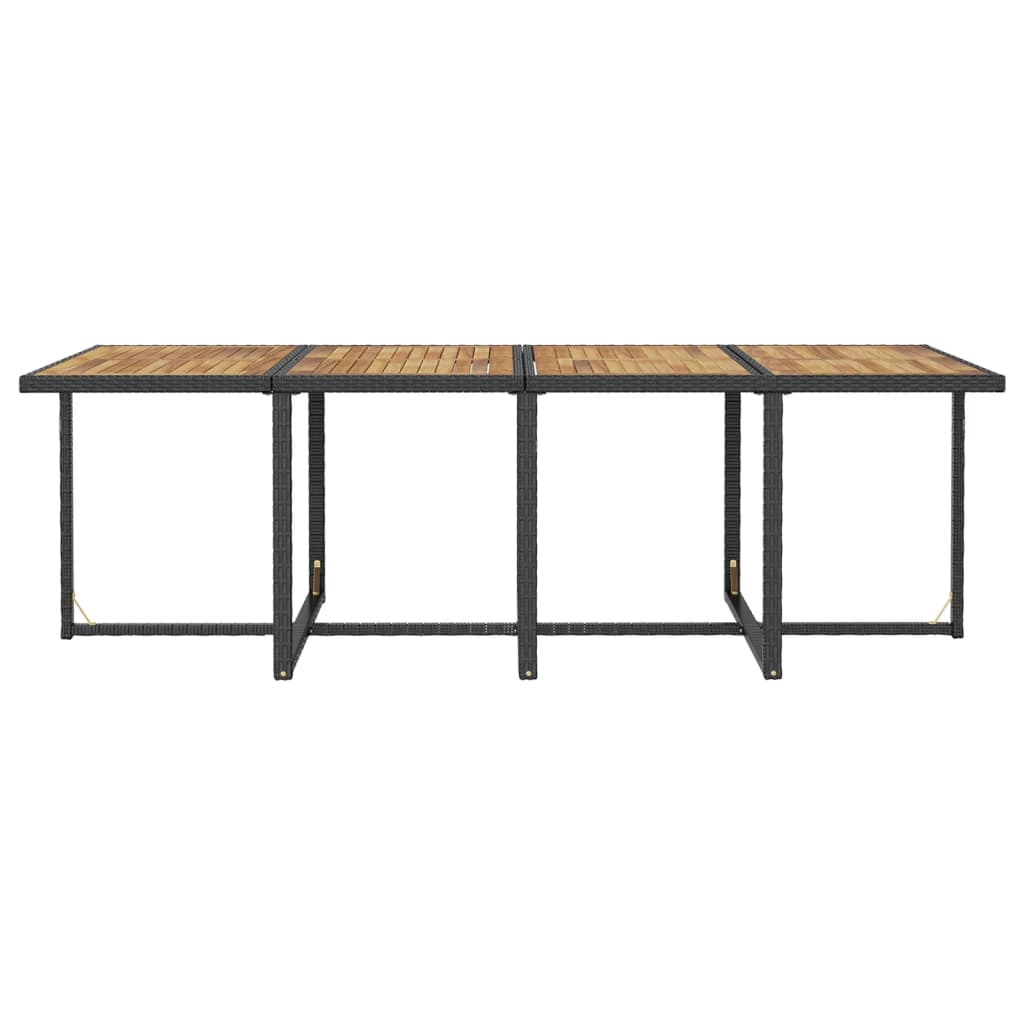 Set da Pranzo da Giardino 13 pz con Cuscini in Polyrattan Nero