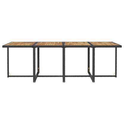 Set da Pranzo da Giardino 13 pz con Cuscini in Polyrattan Nero