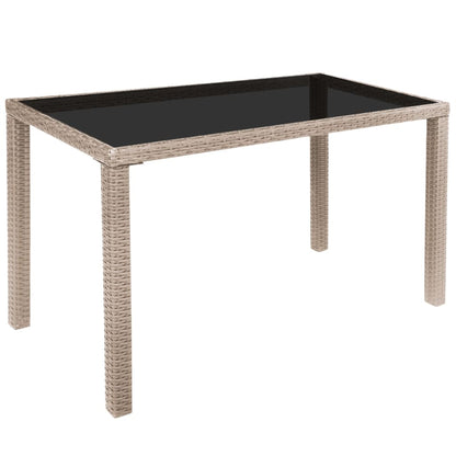 Set da Pranzo da Giardino 5 pz con Cuscini in Polyrattan Beige