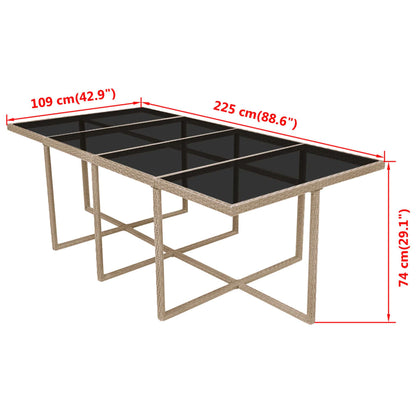 Set da Pranzo da Giardino 13 pz con Cuscini in Polyrattan Beige | homemem39
