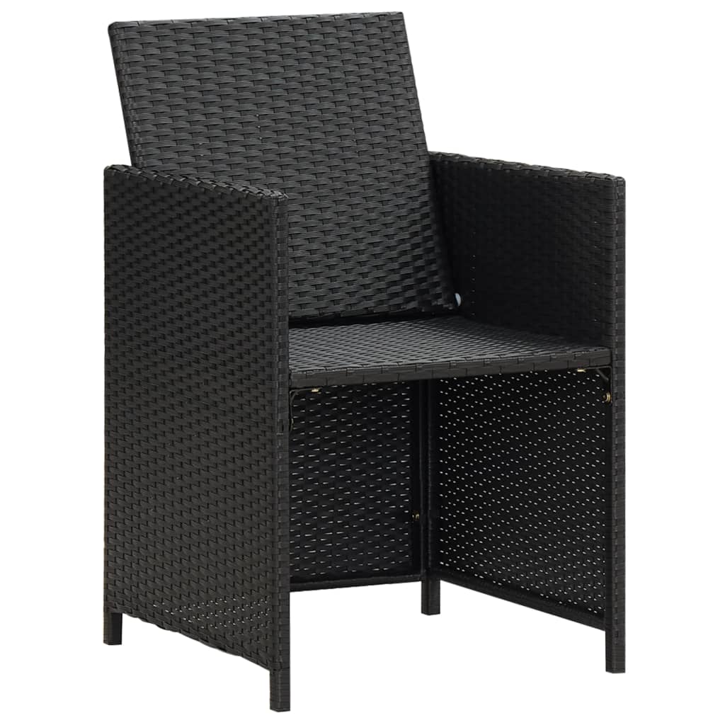 Sedie da Giardino 2 pz con Cuscini in Polyrattan Nere | homemem39