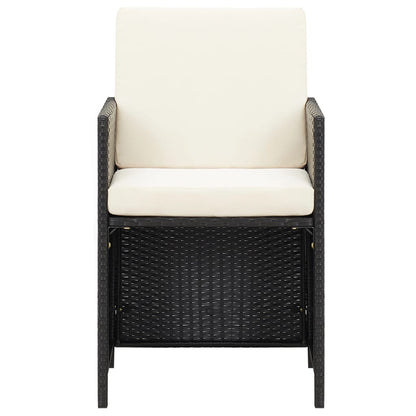 Sedie da Giardino 2 pz con Cuscini in Polyrattan Nere | homemem39